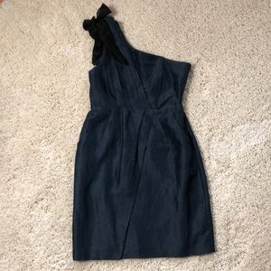 Va Et Vien One Shoulder Navy Dress w/ ribbon